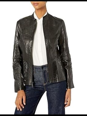 NWT Elie Tahari Leather Grace Jacket